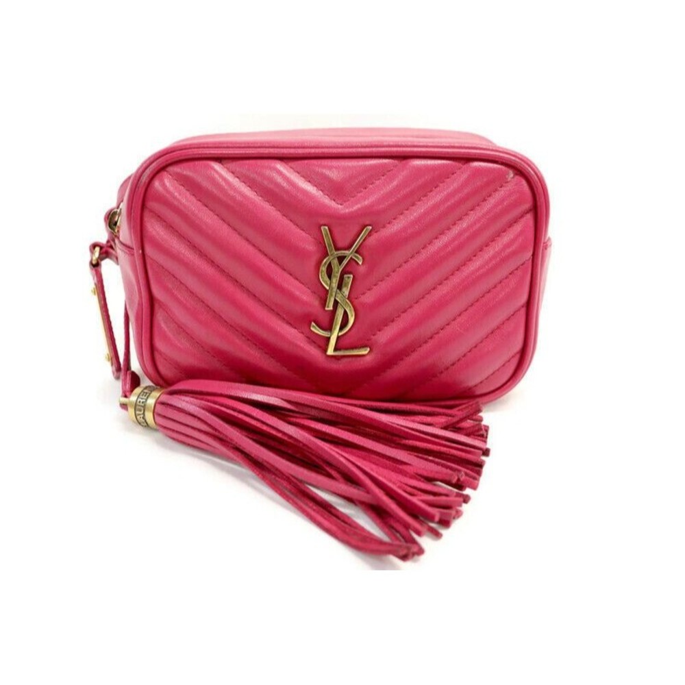 SAINT LAURENT - Lou Pink Leather Belt Bag Fanny Pack - Picture 2 of 11